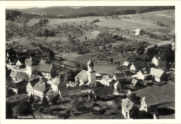 Postcard Wüstenrot in Württemberg, aerial photograph