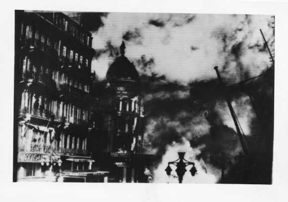 Photo Marseille Bouches du Rhône, fire disaster 1938, burning department store