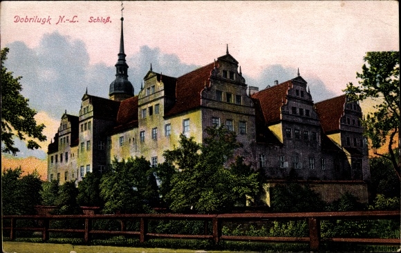 Postcard Dobrilugk Doberlug Kirchhain in Lower Lusatia, castle