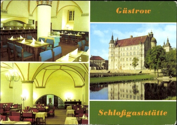 Postcard Güstrow in Mecklenburg, castle restaurant