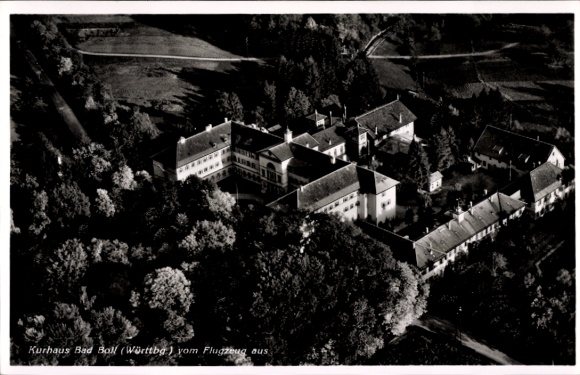 Postcard Bad Boll in Württemberg, aerial photograph