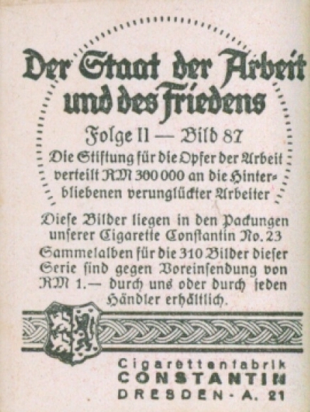 Collection card The State of Labor and Peace, Foundation for Victims of Labour