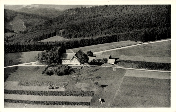 Postcard Waldshut Tiengen am Hochrhein, landscape photograph, landscape, farm, meadows, forests