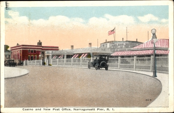 Ak Narragansett Pier Rhode Island, Casino, Nieuw postkantoor