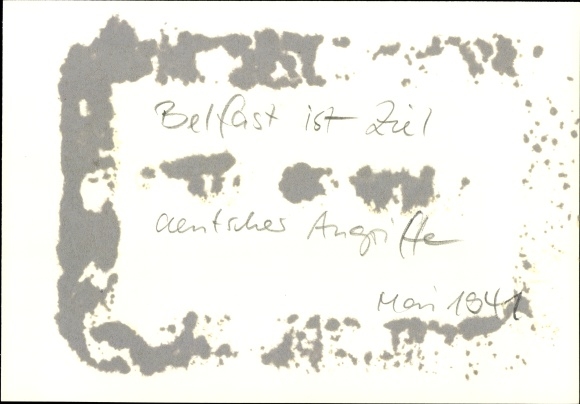 Photo Heinrich Hoffmann, German Luftwaffe bombing of Belfast, aerial photo, May 1941