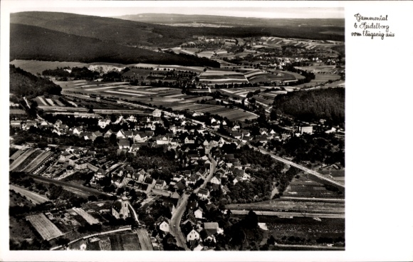 Postcard Bammental in Baden, aerial photograph