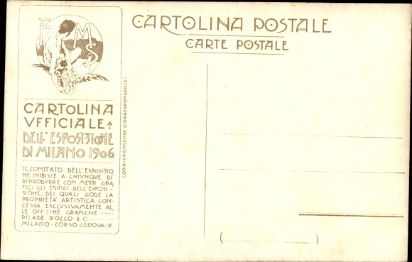 Artist Postcard Milano Mailand Lombardy, Exhibition 1906, French Decorative Arts