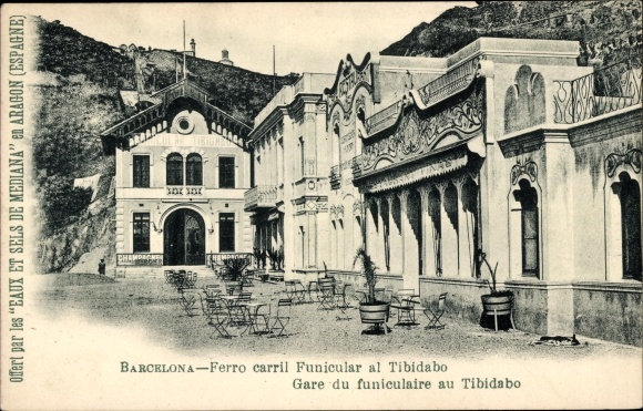 Postcard Barcelona Catalonia Spain, Ferro Carrli funicular to Tibidabo
