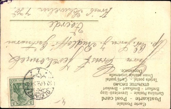 Embossed Chromo-Litho phone from forget-me-not, roses