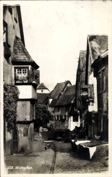 Ak Bad Wimpfen am Neckar, straatgedeelte, woongebouwen