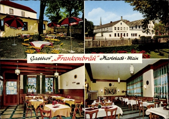 Postcard Karlstadt am Main Lower Franconia, Gasthof Frankenbräu, interior view