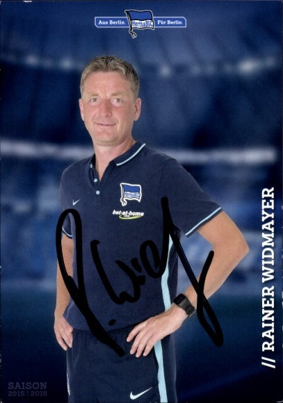 Autogrammkarte Co Trainer Rainer Widmayer, Hertha BSC, Autogramm