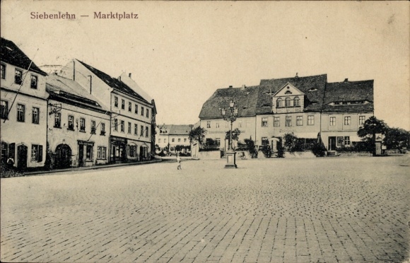 Ak Siebenlehn Großschirma in Sachsen, Partie auf dem Marktplatz