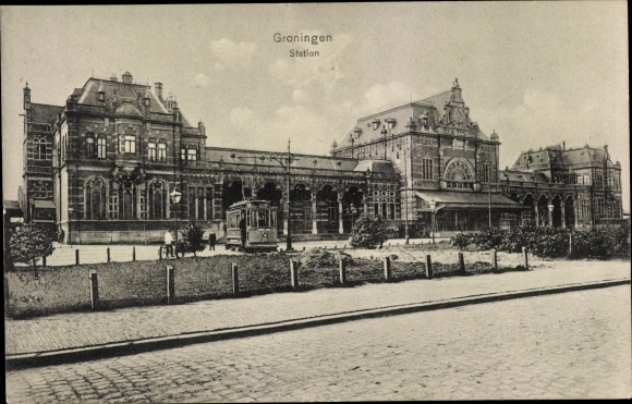 PC Groningen Netherlands, station, train station, tram