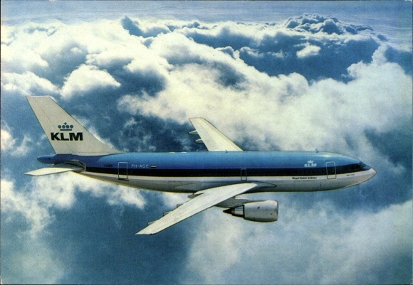 Postcard Dutch passenger aircraft, KLM, PH-AGC