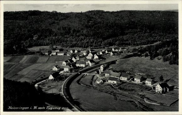 Ak Kaiseringen Straßberg im Zollernalbkreis, Luftaufnahme