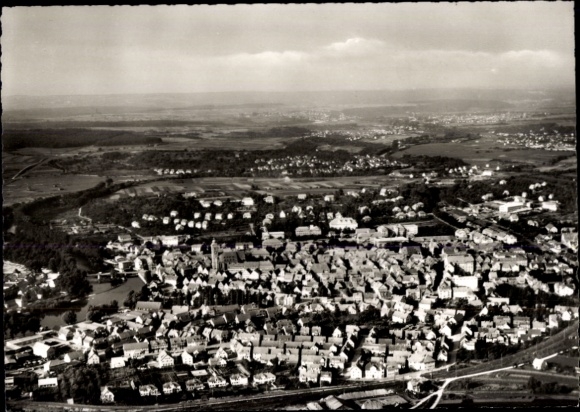 Ak Nürtingen am Neckar, Siedlung Braike, Luftaufnahme von Nürtingen, Stadtansicht