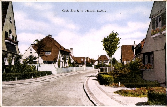 Ak Mücheln im Saalekreis, Grube Elise II, Siedlung