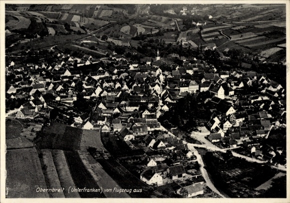 Postcard Obernbreit in Lower Franconia, aerial photograph