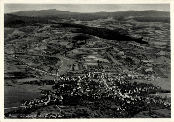 Postcard Rimbach Odenwald, aerial photograph