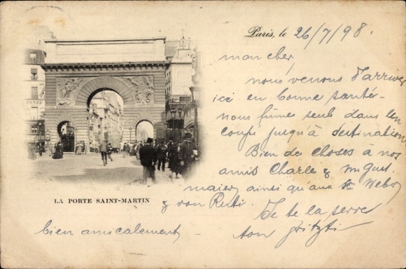Ansichtkaart Parijs X, Porte Saint Martin