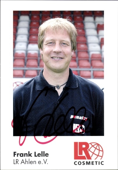Autogrammkarte Fußballer und Trainer Frank Lelle, Rot Weiss Ahlen, Autogramm