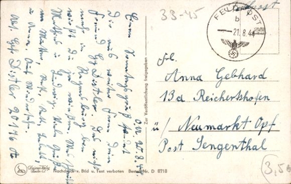 Artist Postcard Barlog, Wehrmacht soldier, rifle, soldier humor