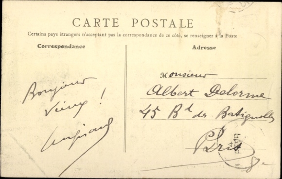 Postcard Laroche Migennes-Yonne, arrival of the express train from Paris to the station