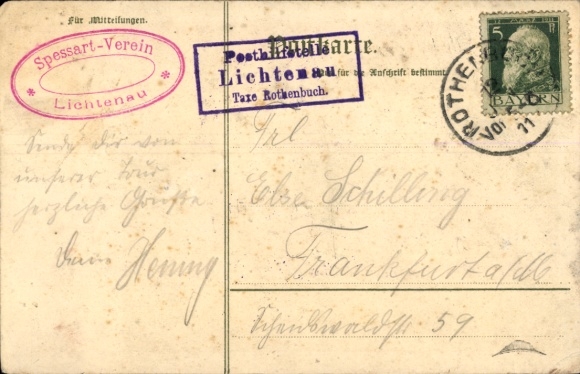 Artist Postcard Mespelbrunn in the Spessart Lower Franconia, autumn motif