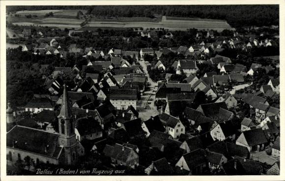 Postcard Dallau Elztal in the Odenwald, aerial photograph