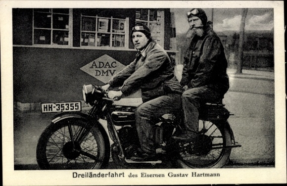 PC Three Countries Tour of the Iron Gustav Hartmann, motorcycle, license plate HH 35355, ADAC