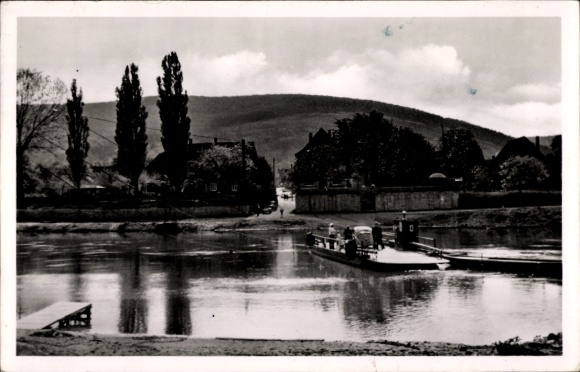 Postcard Veckerhagen Reinhardshagen on the Weser Hesse, ferry Veckerhagen Hemeln