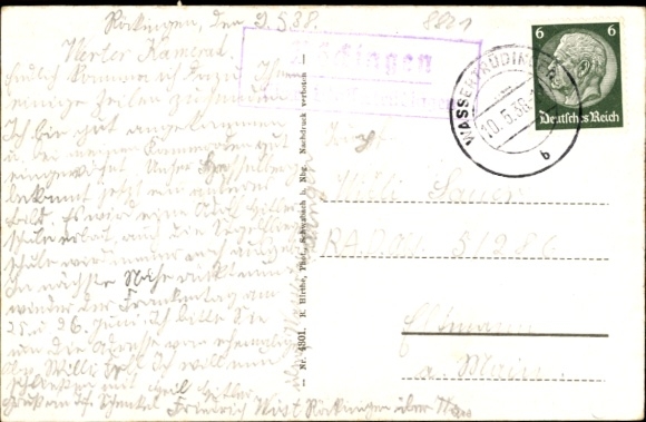 Postcard Schmalzmühle Röckingen in Middle Franconia, general view, Hesselberg