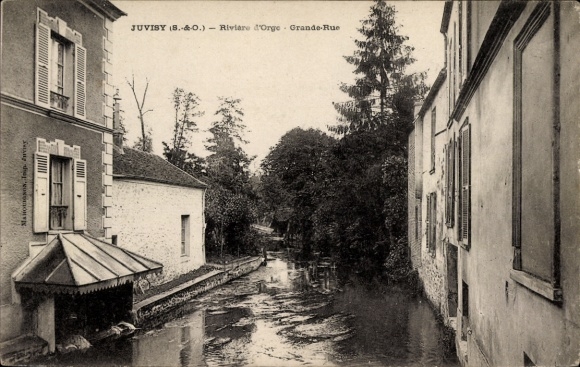 Ak Juvisy Essonne, Rivière d´Orge, Grande Rue