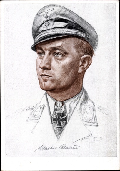 Artist PC Willrich, Wolfgang, Luftwaffe, Major Walter Oesau, recipient of the Knight's Cross, VDA E 15