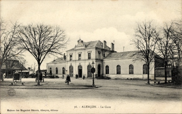 Postcard Alencon Orne, La Gare