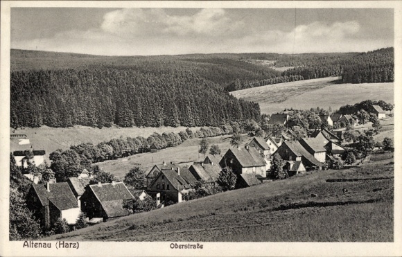PC Altenau Clausthal Zellerfeld in the Upper Harz, landscape with houses, wooded background, O...