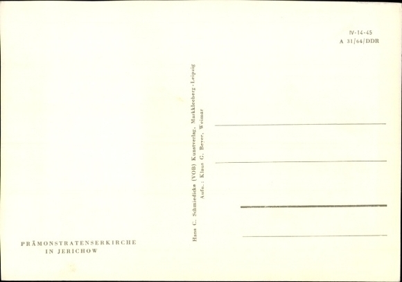 Postcard Jerichow on the Elbe, Premonstratensian Church, interior