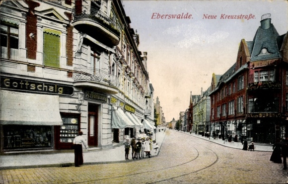 Ak Eberswalde in der Mark, Neue Kreuzstraße, Gottschalg Geschäft