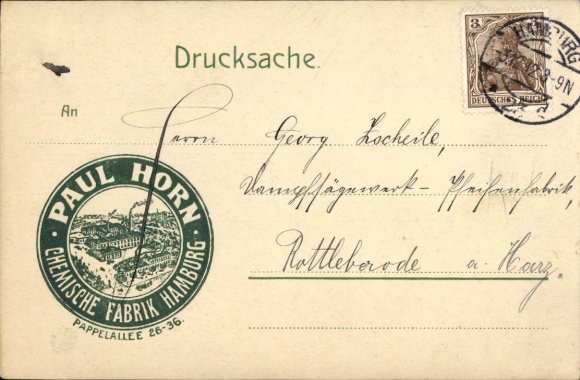 Advertising, Paul Horn, Chemical Factory, Hamburg
