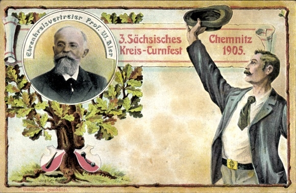 Chromo-Litho Chemnitz in Saxony, 3rd Saxon District Gymnastics Festival 1905, Prof. W. Bier