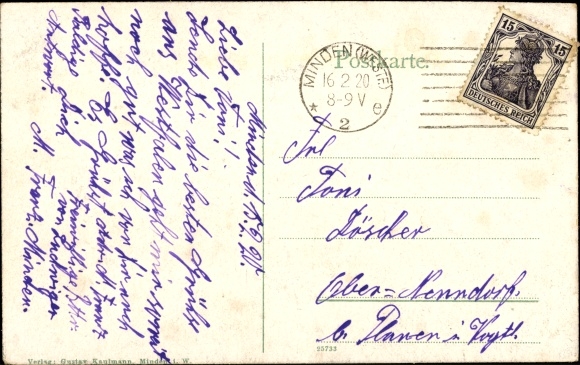 Postcard Minden in Westphalia, monument to the great elector, government building