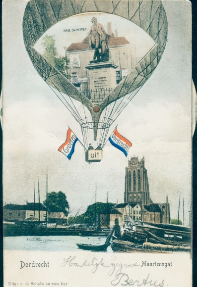 Mechanical PC Dordrecht South Holland The Netherlands, Maartensgat, Monument Ary Scheffer, Ballon