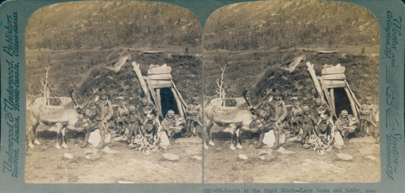 Stereo photo Norway, Lapps in Frigit Tromsdal