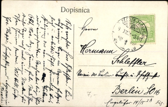 Postcard Zagreb Croatia, State Railway Station