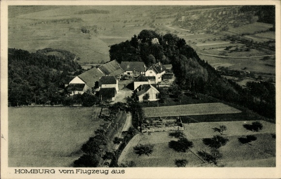 Postcard Homburg in the Palatinate Saarland, aerial view of rural surroundings, airplane perspective