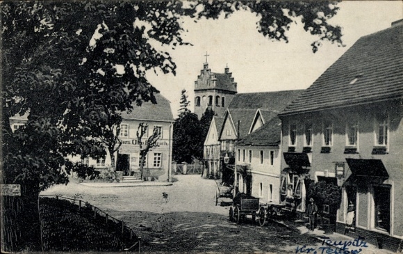 Postcard Teupitz in der Mark, market square