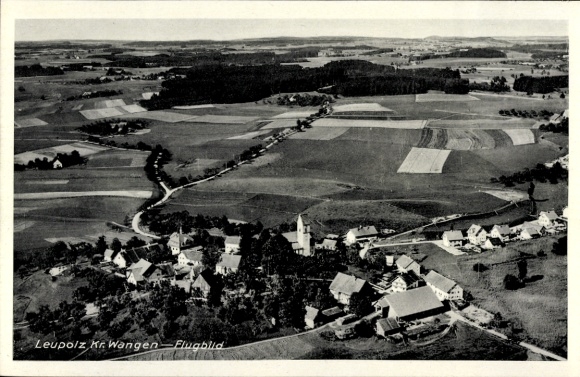 Postcard Leupolz Wangen im Allgäu, aerial photograph