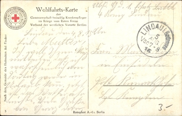 Artist Postcard Fischer, The people's thanks are certain, Empress Auguste Viktoria visits the hospital