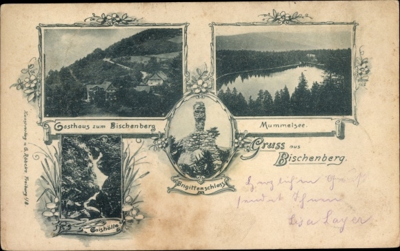 Postcard Bischenberg Sasbachwalden in the Black Forest, Brigittenschloss, Mummelsee, inn, Gaishölle
